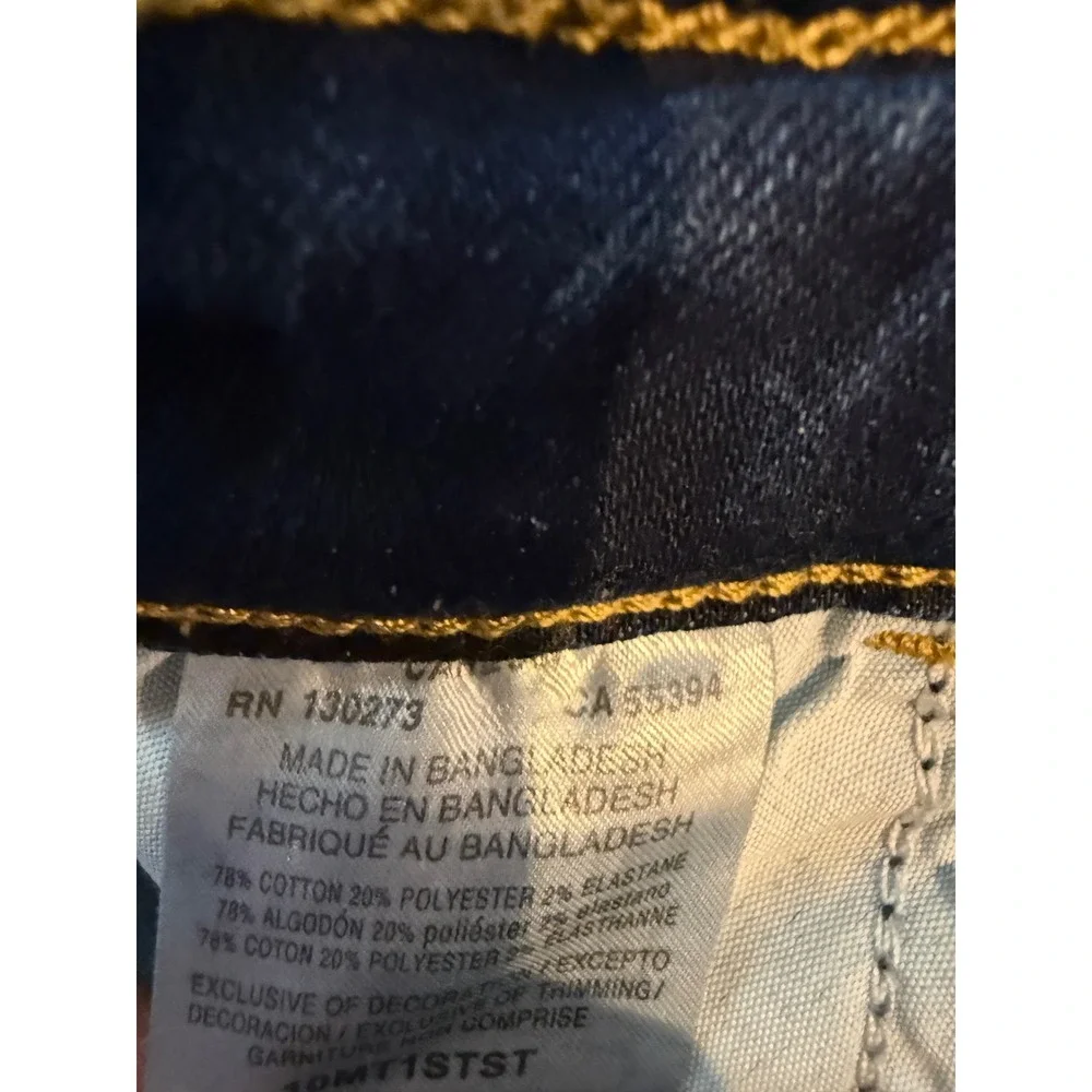 Wrangler Womens High Rise True Straight Jeans Dark Wash Denim 6x32 10MT1STST